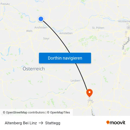 Altenberg Bei Linz to Stattegg map