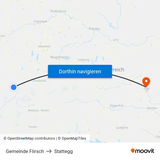 Gemeinde Flirsch to Stattegg map