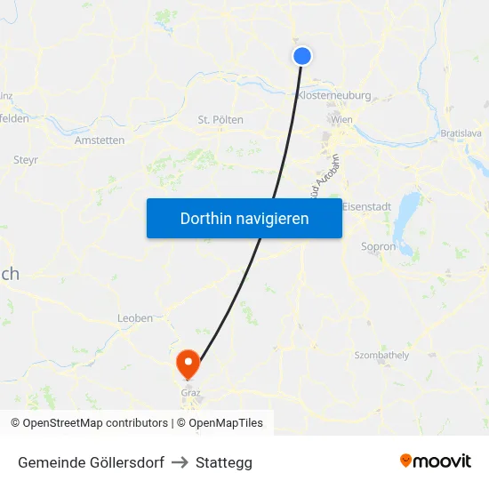 Gemeinde Göllersdorf to Stattegg map