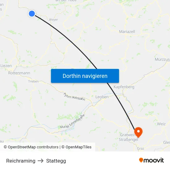 Reichraming to Stattegg map