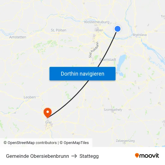 Gemeinde Obersiebenbrunn to Stattegg map