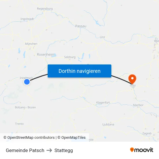 Gemeinde Patsch to Stattegg map