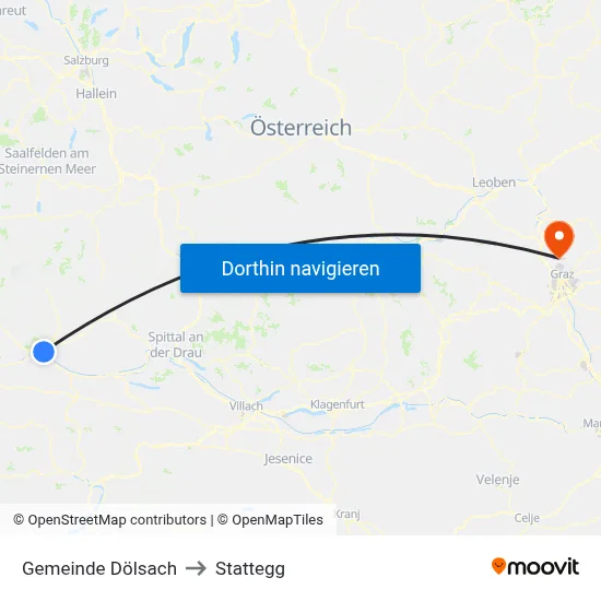 Gemeinde Dölsach to Stattegg map