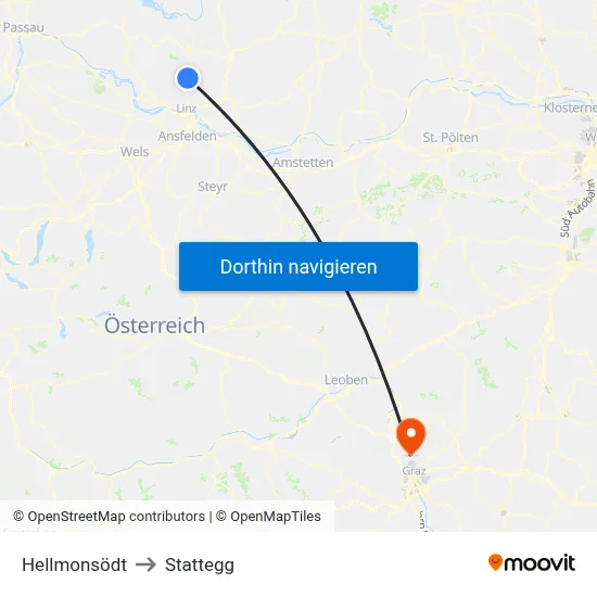 Hellmonsödt to Stattegg map
