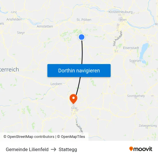 Gemeinde Lilienfeld to Stattegg map