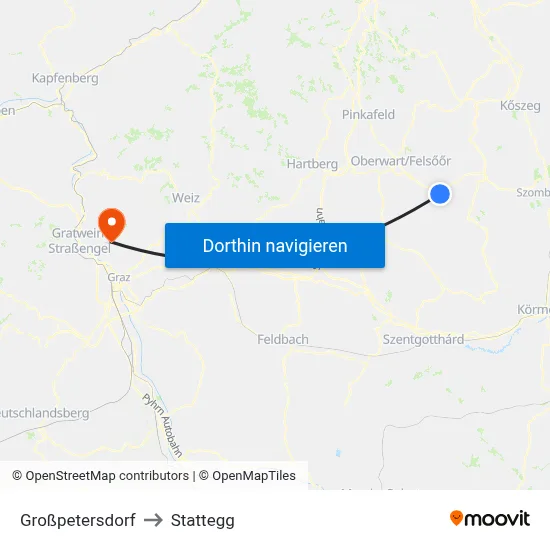 Großpetersdorf to Stattegg map