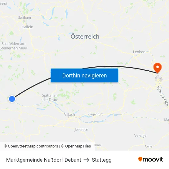 Marktgemeinde Nußdorf-Debant to Stattegg map