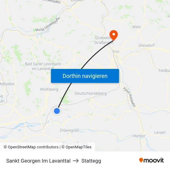 Sankt Georgen Im Lavanttal to Stattegg map