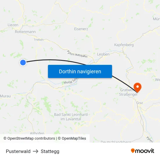 Pusterwald to Stattegg map