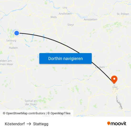 Köstendorf to Stattegg map