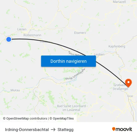 Irdning-Donnersbachtal to Stattegg map
