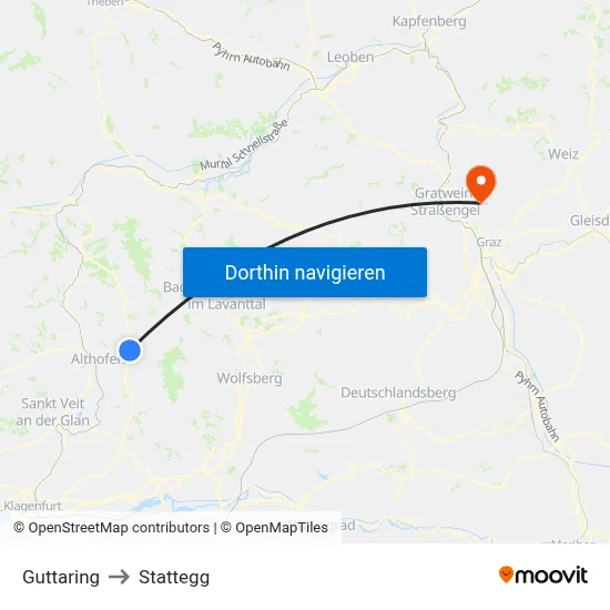 Guttaring to Stattegg map