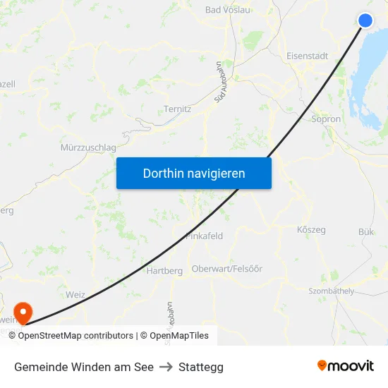 Gemeinde Winden am See to Stattegg map
