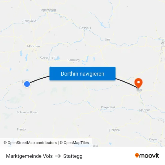 Marktgemeinde Völs to Stattegg map
