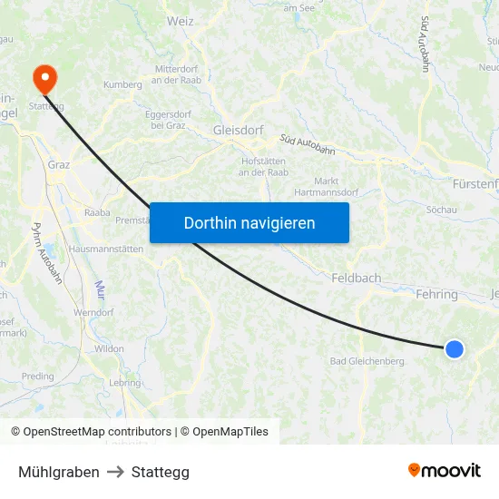 Mühlgraben to Stattegg map