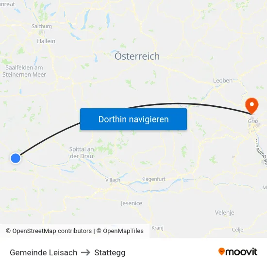 Gemeinde Leisach to Stattegg map