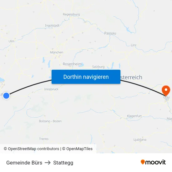 Gemeinde Bürs to Stattegg map