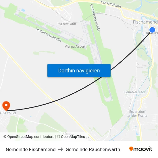 Gemeinde Fischamend to Gemeinde Rauchenwarth map