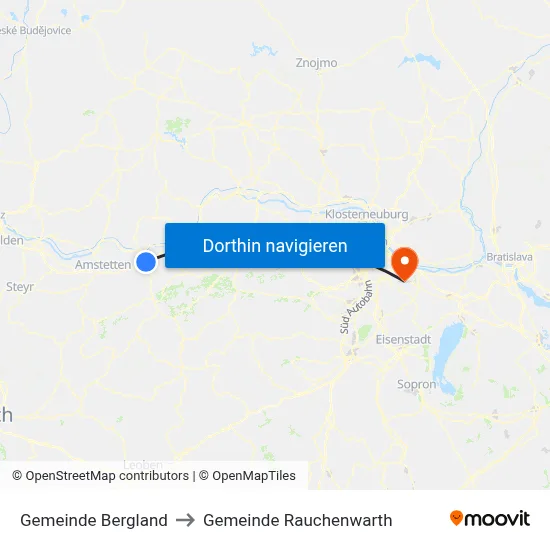 Gemeinde Bergland to Gemeinde Rauchenwarth map