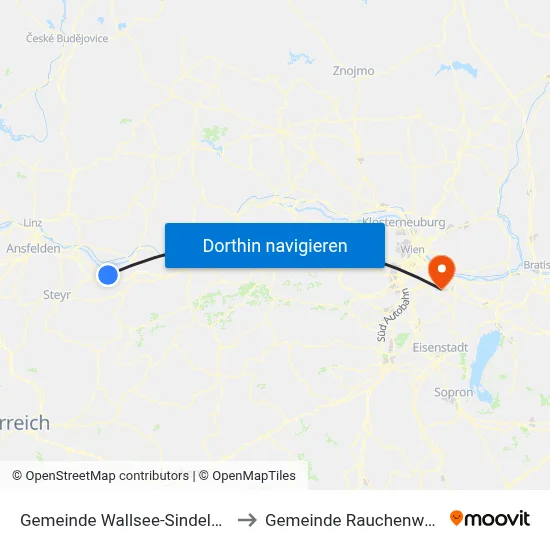 Gemeinde Wallsee-Sindelburg to Gemeinde Rauchenwarth map