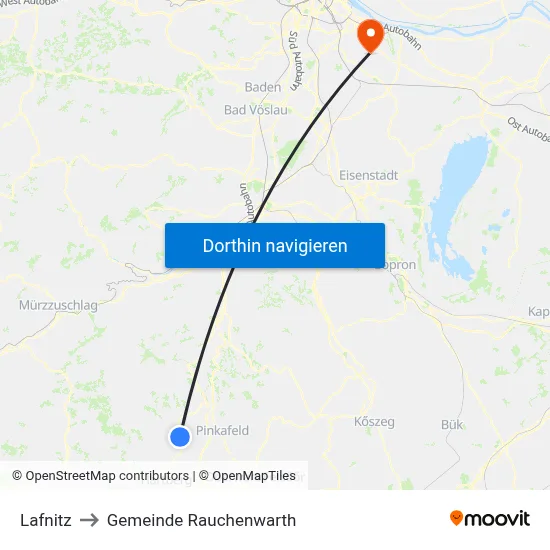 Lafnitz to Gemeinde Rauchenwarth map