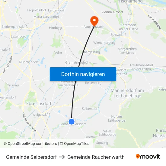 Gemeinde Seibersdorf to Gemeinde Rauchenwarth map