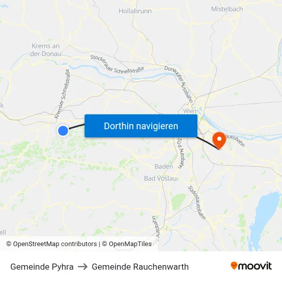Gemeinde Pyhra to Gemeinde Rauchenwarth map