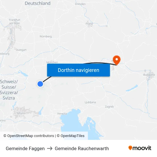 Gemeinde Faggen to Gemeinde Rauchenwarth map