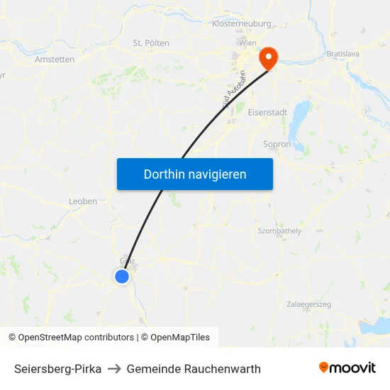 Seiersberg-Pirka to Gemeinde Rauchenwarth map