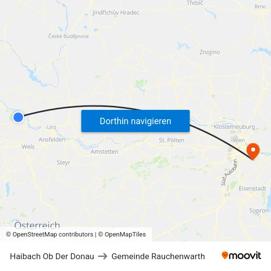 Haibach Ob Der Donau to Gemeinde Rauchenwarth map