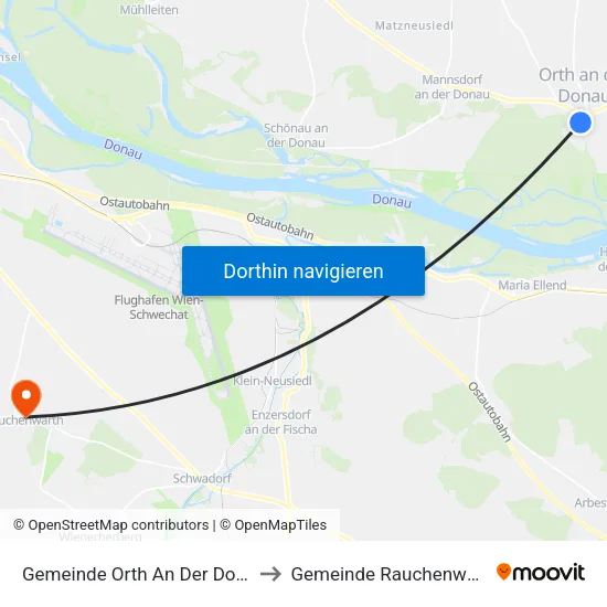 Gemeinde Orth An Der Donau to Gemeinde Rauchenwarth map