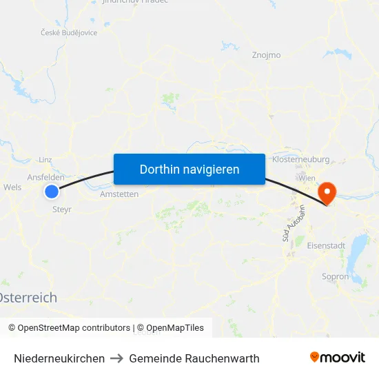 Niederneukirchen to Gemeinde Rauchenwarth map