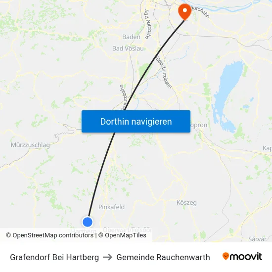 Grafendorf Bei Hartberg to Gemeinde Rauchenwarth map