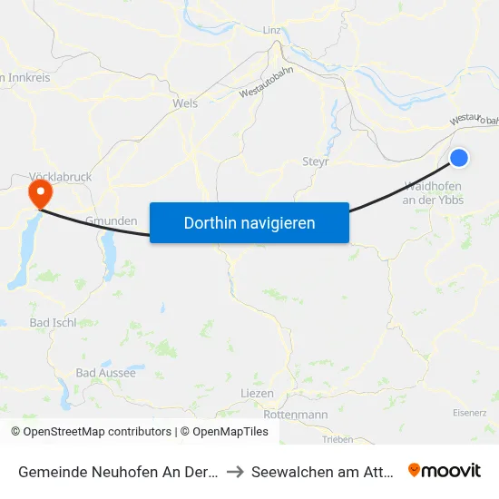 Gemeinde Neuhofen An Der Ybbs to Seewalchen am Attersee map