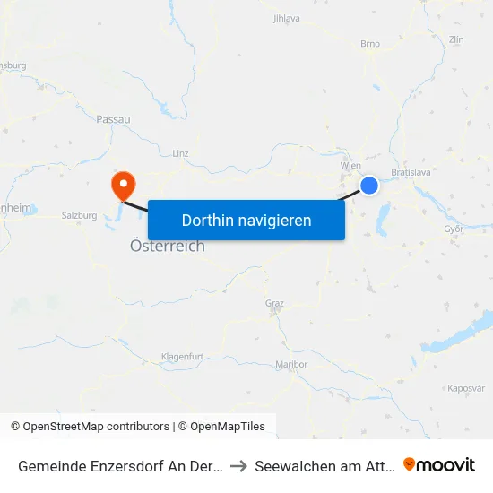Gemeinde Enzersdorf An Der Fischa to Seewalchen am Attersee map