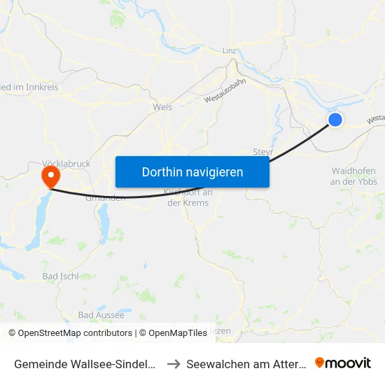 Gemeinde Wallsee-Sindelburg to Seewalchen am Attersee map