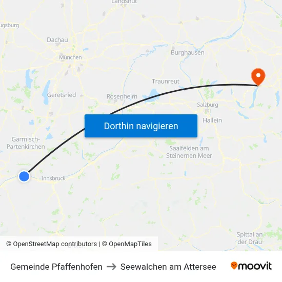 Gemeinde Pfaffenhofen to Seewalchen am Attersee map