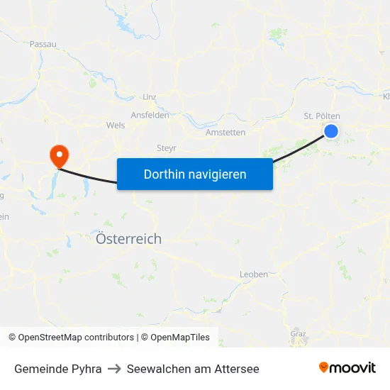 Gemeinde Pyhra to Seewalchen am Attersee map