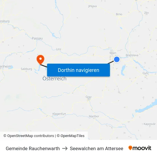 Gemeinde Rauchenwarth to Seewalchen am Attersee map