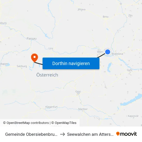 Gemeinde Obersiebenbrunn to Seewalchen am Attersee map