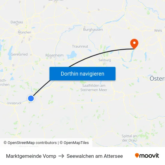 Marktgemeinde Vomp to Seewalchen am Attersee map