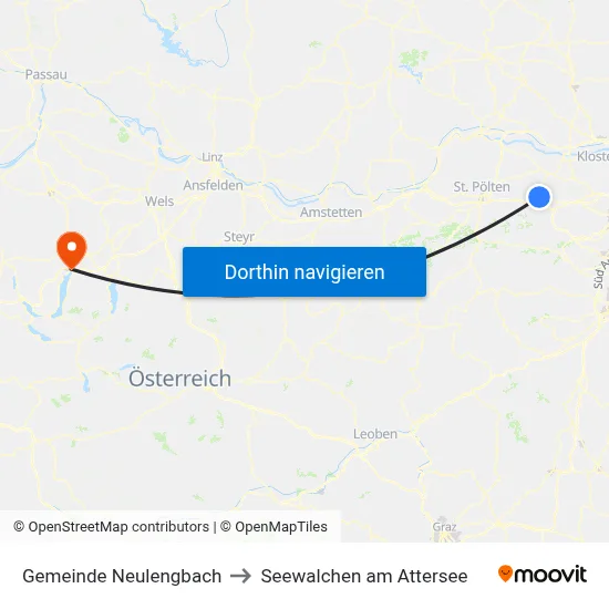 Gemeinde Neulengbach to Seewalchen am Attersee map