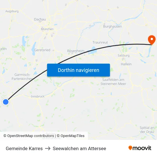 Gemeinde Karres to Seewalchen am Attersee map