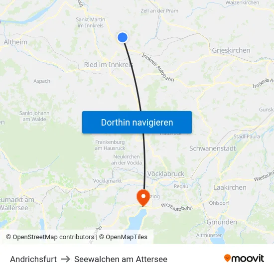 Andrichsfurt to Seewalchen am Attersee map
