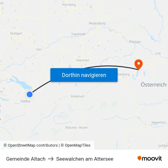 Gemeinde Altach to Seewalchen am Attersee map