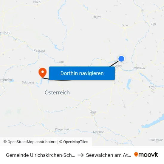 Gemeinde Ulrichskirchen-Schleinbach to Seewalchen am Attersee map