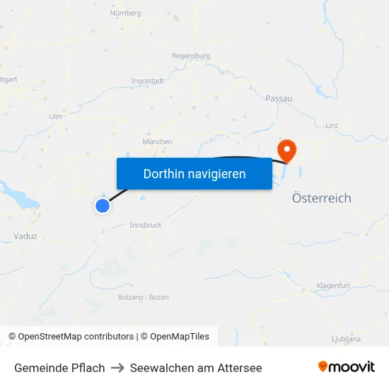 Gemeinde Pflach to Seewalchen am Attersee map