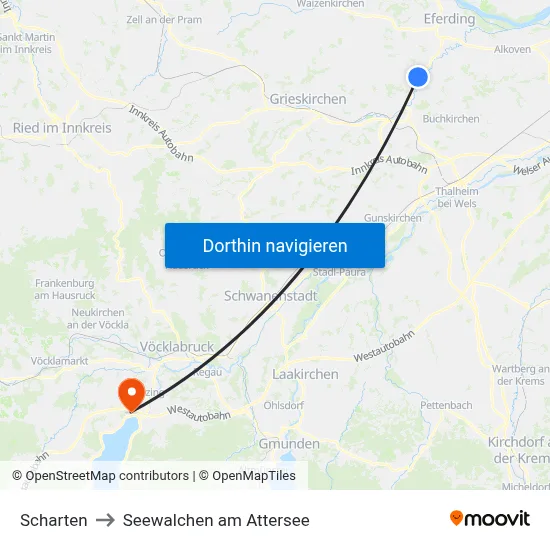 Scharten to Seewalchen am Attersee map