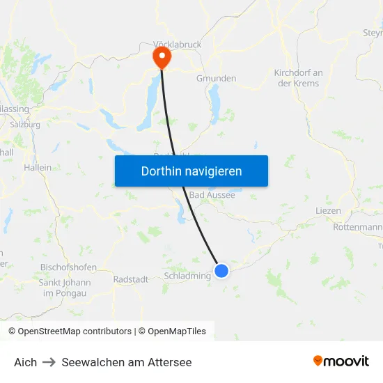 Aich to Seewalchen am Attersee map