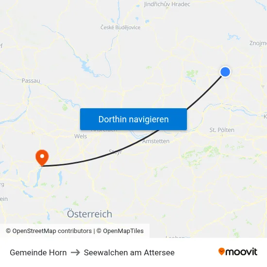 Gemeinde Horn to Seewalchen am Attersee map